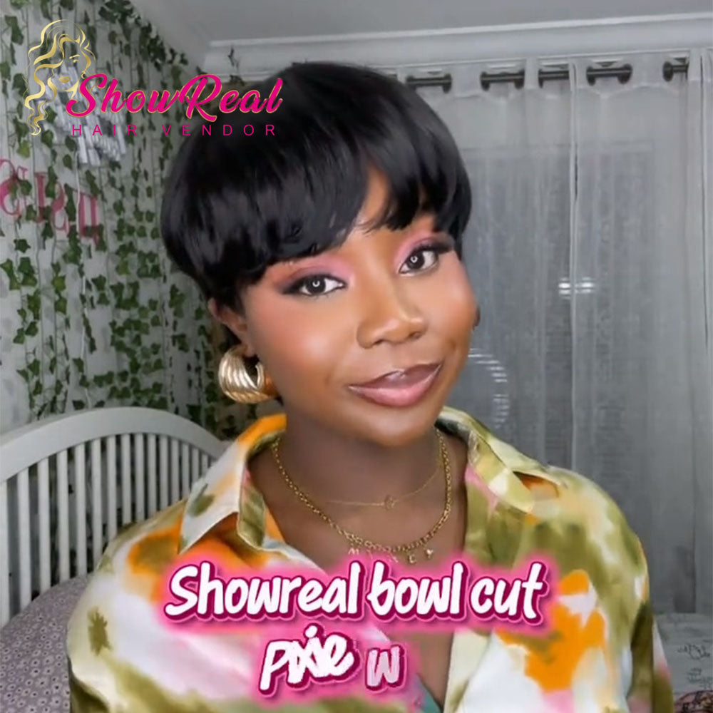 【Mercy Seyifunmi  Same】Bowl Cut Pixie Cut Wigs Human Hair for Black Women (0501）
