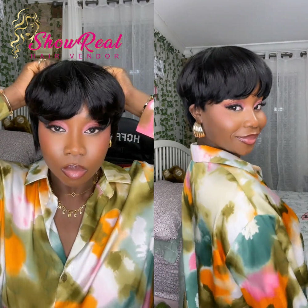 【Mercy Seyifunmi  Same】Bowl Cut Pixie Cut Wigs Human Hair for Black Women (0501）