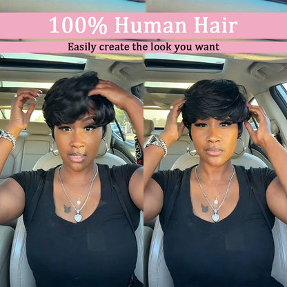 【KiKi Same】Bowl Cut Pixie Cut Wigs Human Hair For Women（0501-1B）