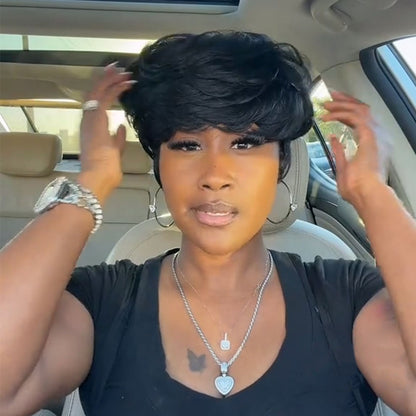 【KiKi Same】Bowl Cut Pixie Cut Wigs Human Hair For Women（0501-1B）