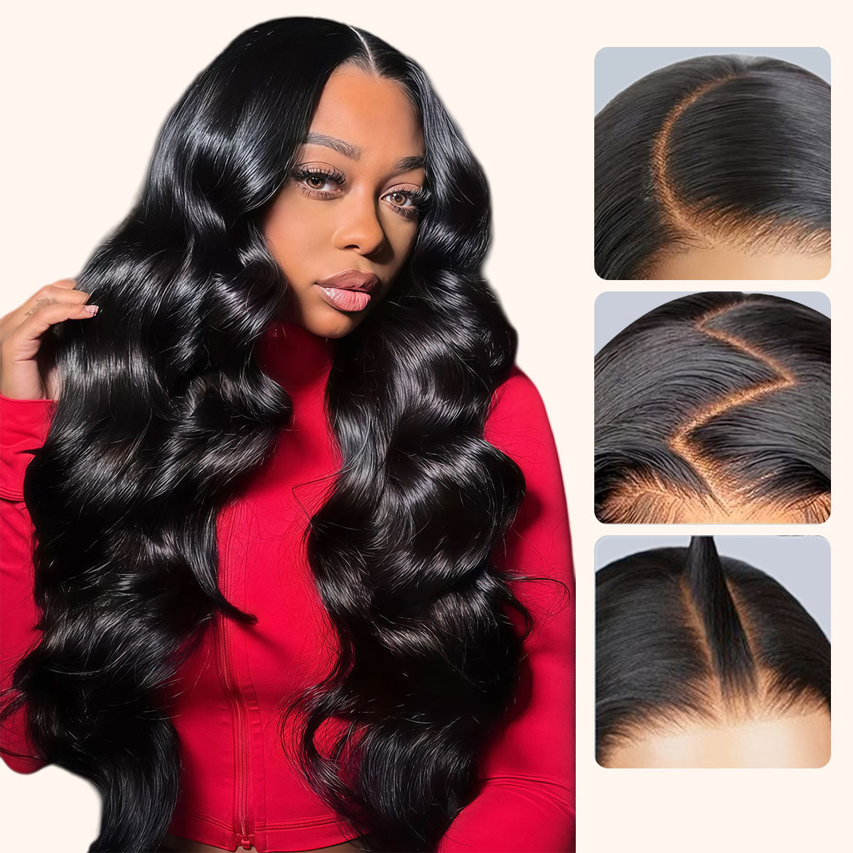Body wave 13x6 HD Human Hair Lace Front Wig 100% Human Hair Wigs Seamless Fit All Skins