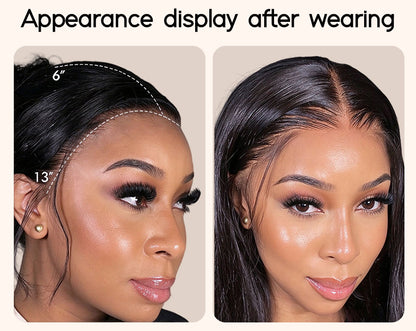 ShowReal Hair HD Lace Wig Straight 13x6 Lace 100% Human Hair Wigs Seamless Fit All Skins