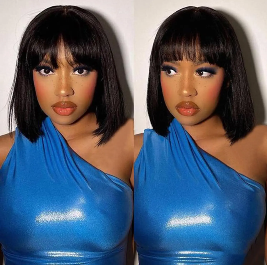 ShowReal Edna Bob Wig 3x1 Lace Closure Bob Wig Short Bone Straight Unprocessed Virgin Human Hair Wig Glueless Multi Color Lightweight Breathable Easy Install Natural Pixie Style