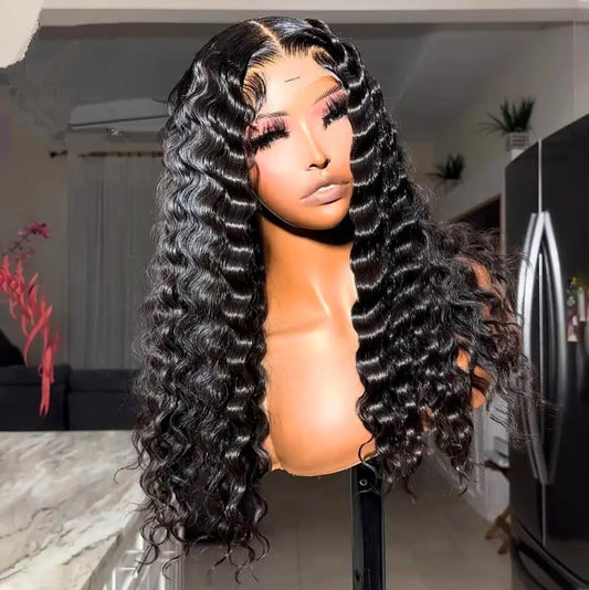 ShowReal  Loose Deep Human Hair Lace Wig 13x6  13x4 Lace Front Loose Deep Wave 13x4 HD Lace Frontal Wig Curly Wigs For Women 180% Density