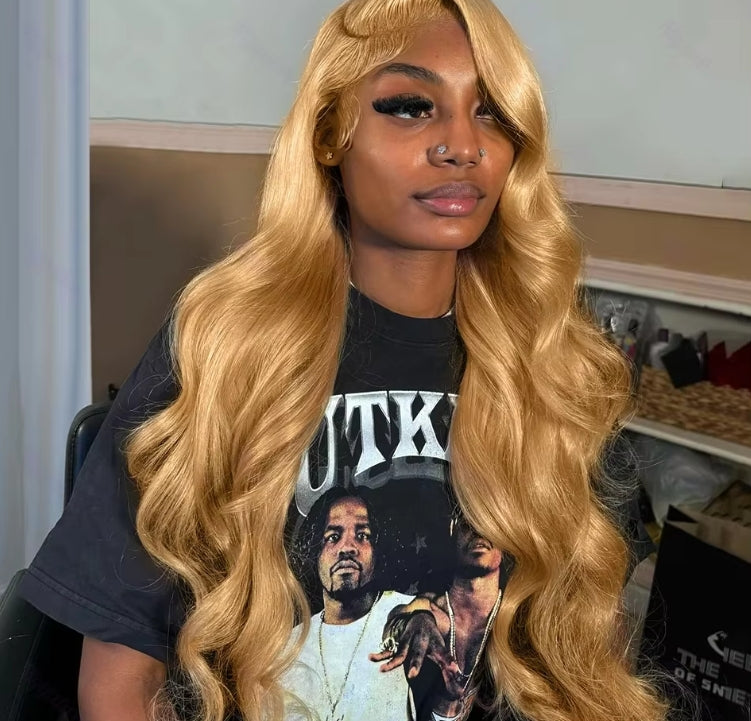 ShowReal 30 Inch 13x6 HD Lace Frontal Wig #27 Color 1b/30 Body Wave 13x4 Transparent Lace Front Wig For Women 13x4 HD Transparent Lace Frontal Wig Body Wave Human Hair Wigs For Women