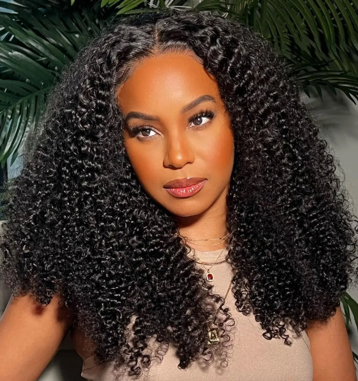Customized Wig 250% Density  Short Kinky Curly Ready to Wear Glueless Wigs Pre Cut Lace Bleachde Konts Closure Wigs Human Hair Wig Lace Front Wigs Pre Plucked For Women 4x4 HD Lace Closure Wig
