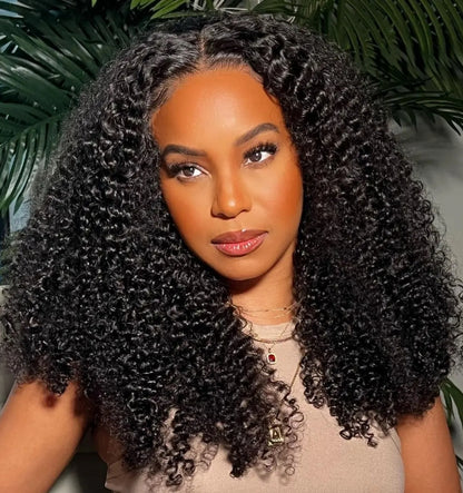 Customized Wig 250% Density  Short Kinky Curly Ready to Wear Glueless Wigs Pre Cut Lace Bleachde Konts Closure Wigs Human Hair Wig Lace Front Wigs Pre Plucked For Women 4x4 HD Lace Closure Wig