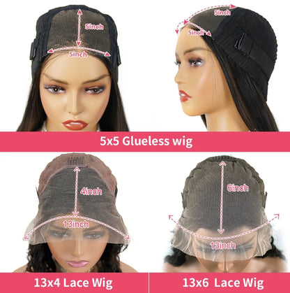 Customized Wig 250% Density  Short Kinky Curly Ready to Wear Glueless Wigs Pre Cut Lace Bleachde Konts Closure Wigs Human Hair Wig Lace Front Wigs Pre Plucked For Women 4x4 HD Lace Closure Wig