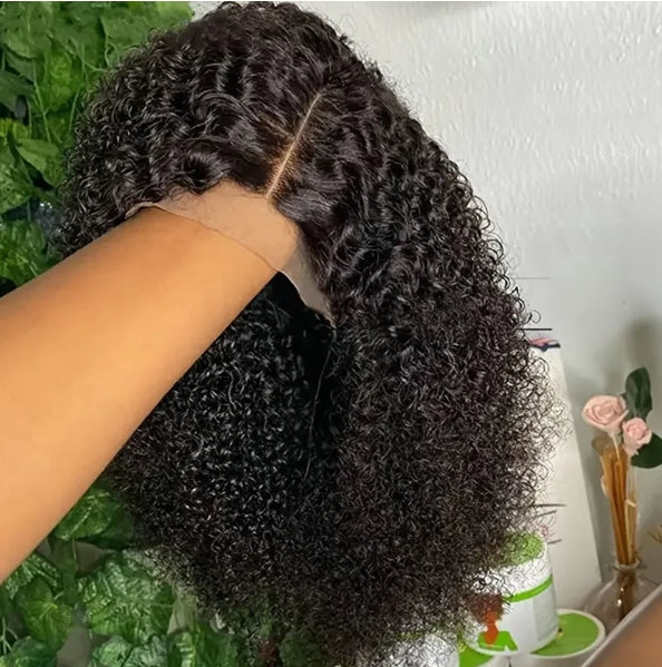 Customized Wig 250% Density  Short Kinky Curly Ready to Wear Glueless Wigs Pre Cut Lace Bleachde Konts Closure Wigs Human Hair Wig Lace Front Wigs Pre Plucked For Women 4x4 HD Lace Closure Wig