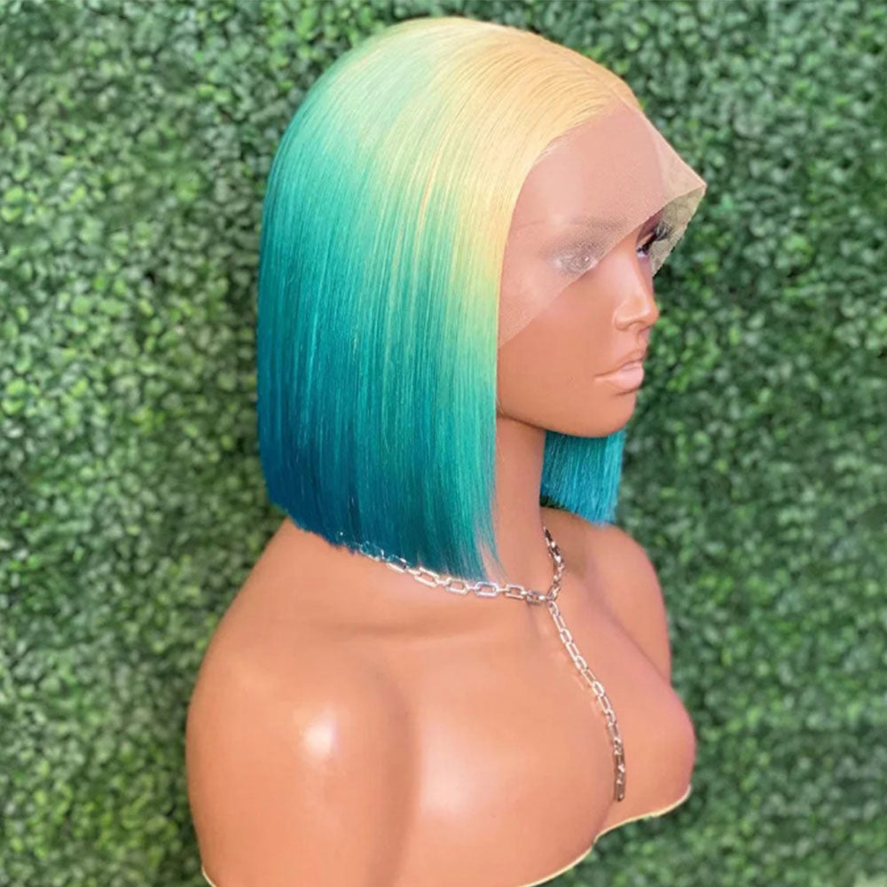 Customized Wig Colorful Wig Ombre Pink Wig 13x4 Lace Front Wig Short Bob Cut 613 Orange Blunt 13x4 Lace Frontal Wig 613 Red Remy Human Hair Wigs For Black Women