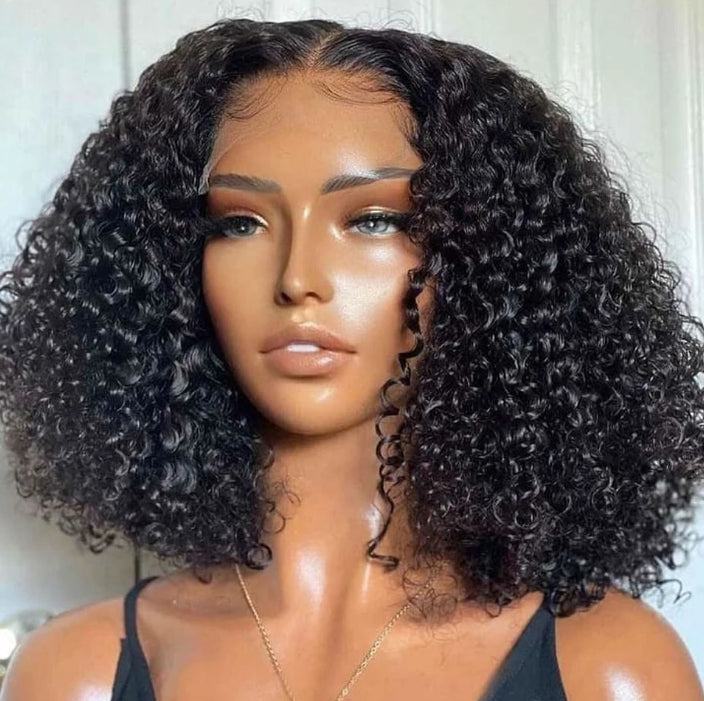 Customized Wig Brown 13x4 Curly Bob Wig Natural Black Deep Wavy Short Bob Wig 220% Density Lace Front Wig Remy Human Hair Wig for Black Women Deep Wave Human Hair Wig Preplucked For Woman Short Curly Wigs