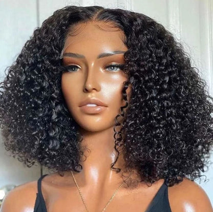 Customized Wig Brown 13x4 Curly Bob Wig Natural Black Deep Wavy Short Bob Wig 220% Density Lace Front Wig Remy Human Hair Wig for Black Women Deep Wave Human Hair Wig Preplucked For Woman Short Curly Wigs