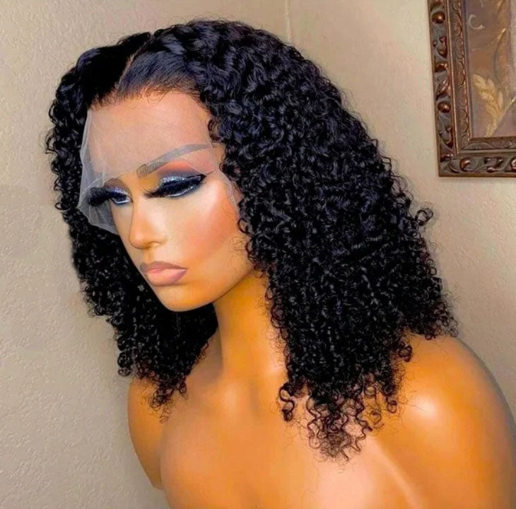 Customized Wig Brown 13x4 Curly Bob Wig Natural Black Deep Wavy Short Bob Wig 220% Density Lace Front Wig Remy Human Hair Wig for Black Women Deep Wave Human Hair Wig Preplucked For Woman Short Curly Wigs
