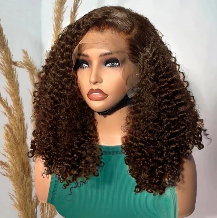 Customized Wig Brown 13x4 Curly Bob Wig Natural Black Deep Wavy Short Bob Wig 220% Density Lace Front Wig Remy Human Hair Wig for Black Women Deep Wave Human Hair Wig Preplucked For Woman Short Curly Wigs