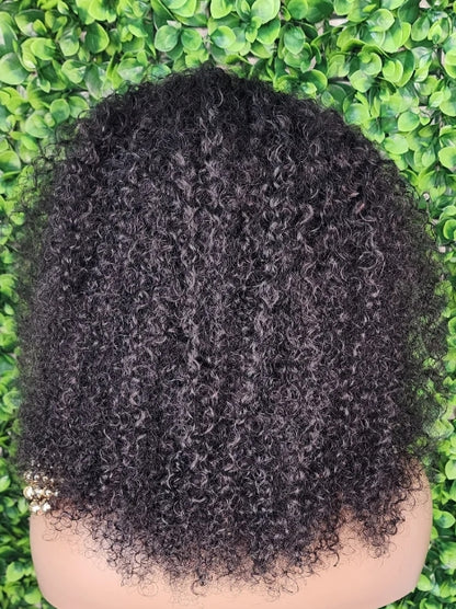 ShowReal Kinky Curly Human Hair Headband Wig For Black Women 180% Density Glueless Brazilian Remy Jerry Curl Full Machine Made Hair No Glue Ready To Wear Natural Brazilian Wigs With Headband