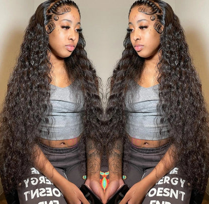 ShowReal 250% Density 13X6 Hd Lace Frontal Wig 30 40 Inch 13x4 Curly Lace Front Human Hair Wig Hd Lace Wig Water Deep Wave Frontal Wigs