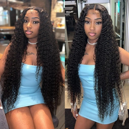 ShowReal 250% Density 13X6 Hd Lace Frontal Wig 30 40 Inch 13x4 Curly Lace Front Human Hair Wig Hd Lace Wig Water Deep Wave Frontal Wigs