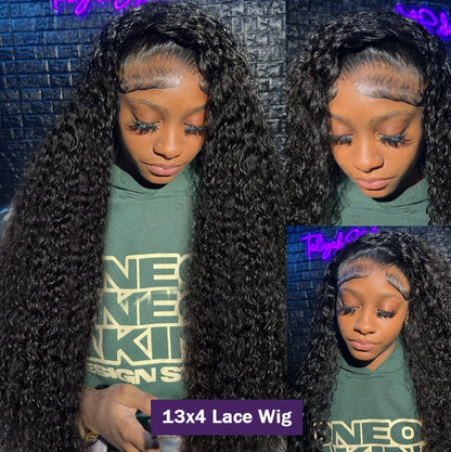 ShowReal 250% Density 13X6 Hd Lace Frontal Wig 30 40 Inch 13x4 Curly Lace Front Human Hair Wig Hd Lace Wig Water Deep Wave Frontal Wigs