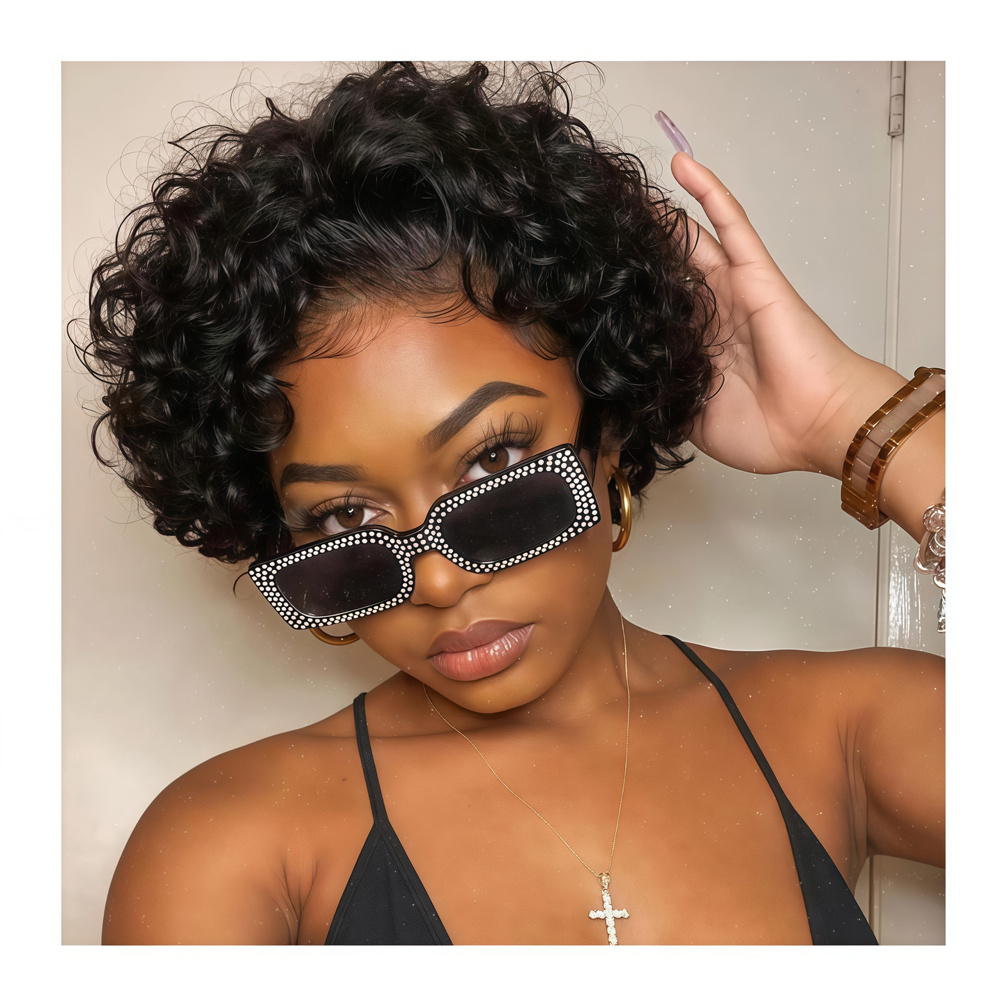 Pixie Cut 13x1 Lace Frontal Wig Short Spring Curl Human Hair Wig For Women Brazilian Remy Hair Transparent Lace Front Wig Lace Wig
