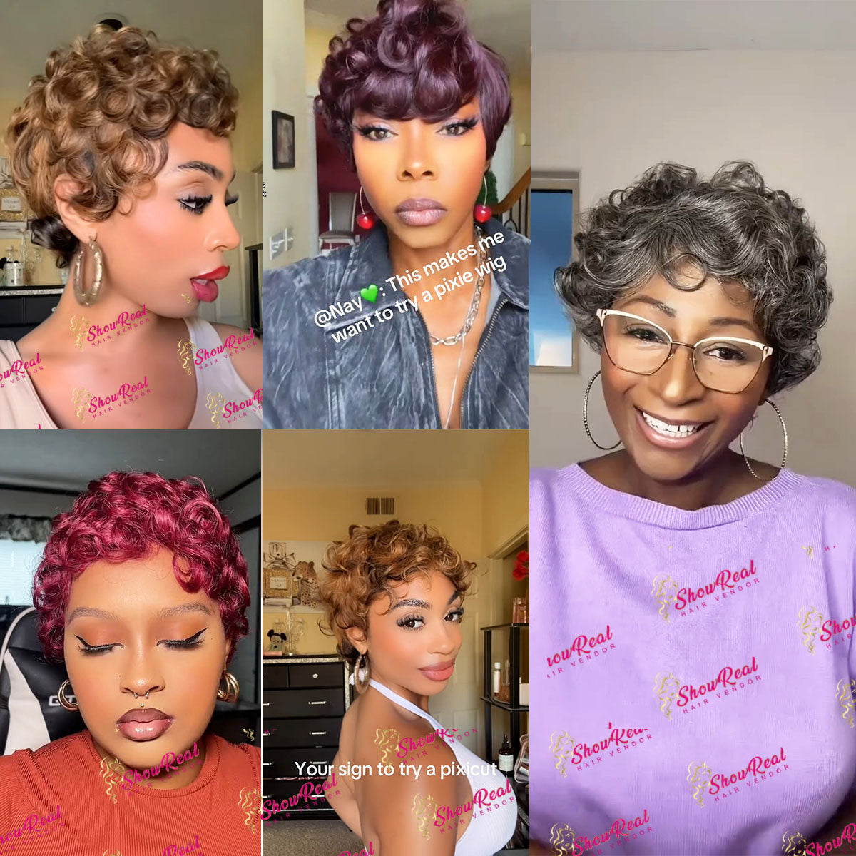 Showreal Pixie Cut Wigs Human Hair for Black Women Short Pixie Cut Wigs 100% Real Human Hair Lightweight Glueless Natural Black Layered Pixie Wig(025-1B)