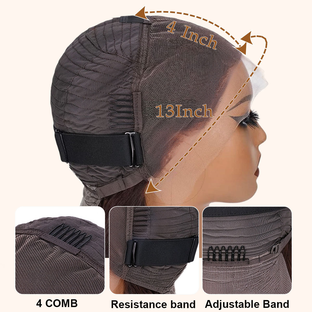 ShowReal Hair Body Wave Wig 13X4 HD Lace Front Wigs Human Hair Wig 100% Human Hair Wigs Seamless Fit All Skins