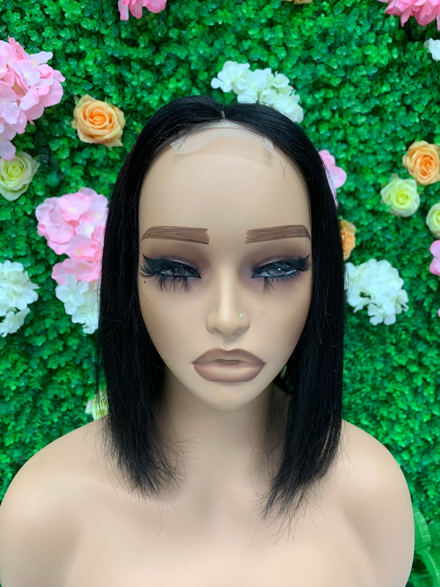 Bob Wig Human Hair HD Transparent 6x2 Lace Front Wigs Human Hair PrePlucked Straight Glueless Short Human Hair Wigs For Black Women Natural Black Bob Wig 10 Inch