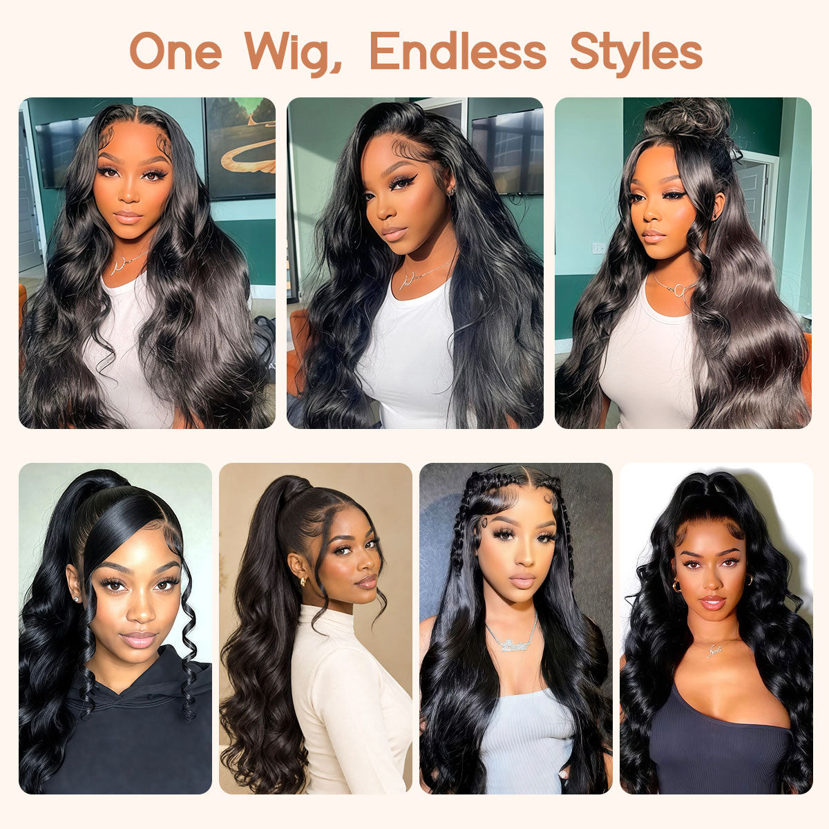 ShowReal Hair Body Wave Wig 13X4 HD Lace Front Wigs Human Hair Wig 100% Human Hair Wigs Seamless Fit All Skins