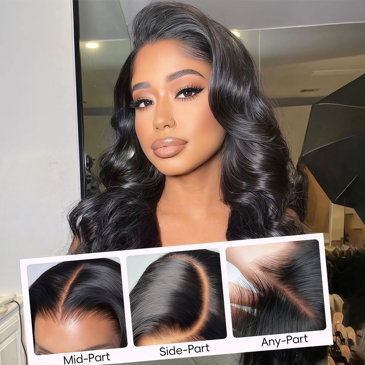 ShowReal Hair Body Wave Wig 13X4 HD Lace Front Wigs Human Hair Wig 100% Human Hair Wigs Seamless Fit All Skins