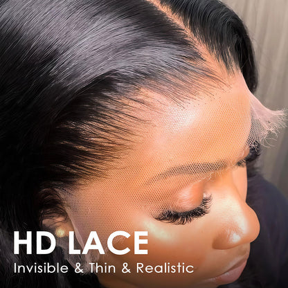 ShowReal Hair Body Wave Wig 13X4 HD Lace Front Wigs Human Hair Wig 100% Human Hair Wigs Seamless Fit All Skins