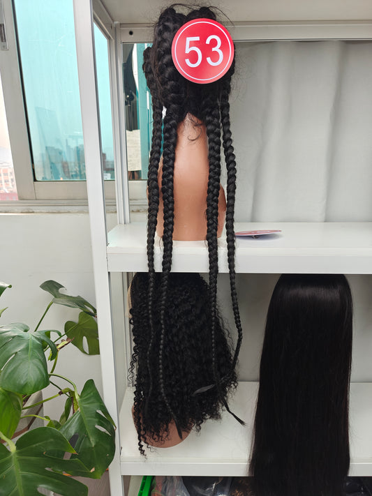 TiktokLive Number 53 13x4 HD Transparent Lace Frontal 40 Inch Long Size Braid Synthetic Wig Customize For Woman Daily Party Use