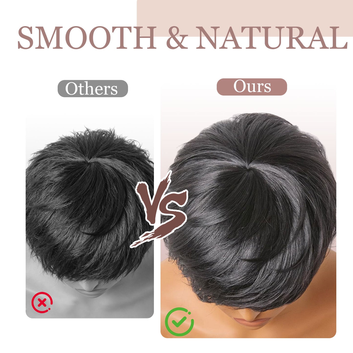 Showreal Bowl Cut Pixie Cut Wigs Human Hair for Black Women Pixie Cut Human Hair Wig Glueless Wigs Full Machine Made (Bowl Cut-1B)