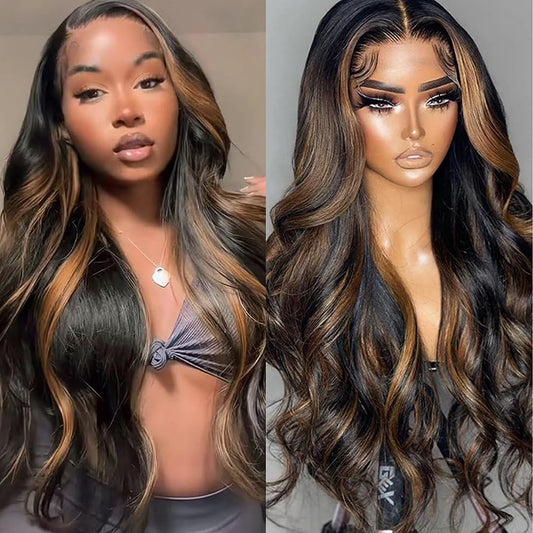ShowReal 30 Inch 13x6 HD Lace Frontal Wig #27 Color 1b/30 Body Wave 13x4 Transparent Lace Front Wig For Women 13x4 HD Transparent Lace Frontal Wig Body Wave Human Hair Wigs For Women