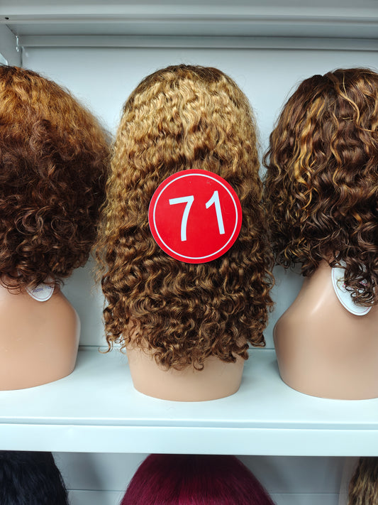 TiktokLive Number 71 Human Hair Highlight Color 13x4 HD Transparent Lace Frotanl Jerry Curly Wig 200% Density T4/27/4 Honey And Brown Wig For Woman Daily And Party Use