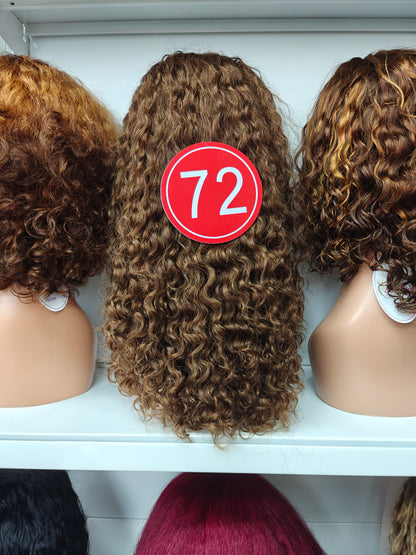TiktokLive Number 72 Human Hair 13x4 HD Transparent Lace Frotanl Water Wave Wavy Wig 200% Density #4 Brown Color Wig For Woman Daily And Party Use