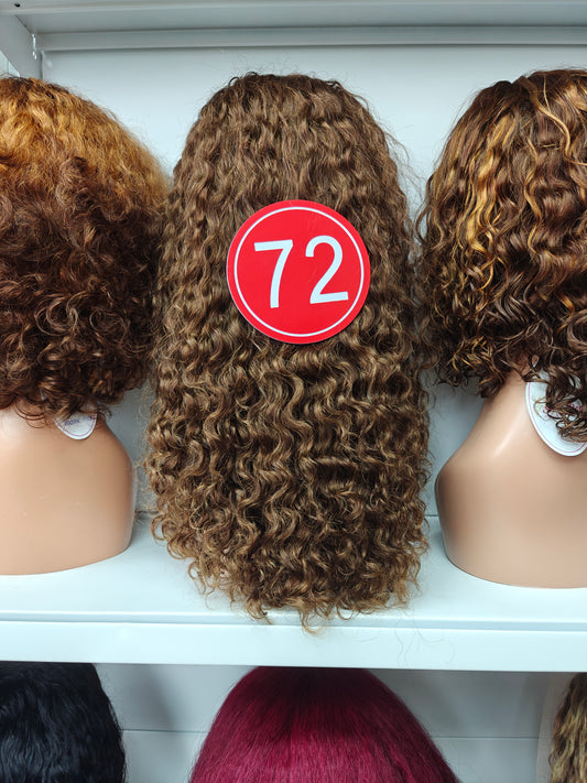 TiktokLive Number 72 Human Hair 13x4 HD Transparent Lace Frotanl Water Wave Wavy Wig 200% Density #4 Brown Color Wig For Woman Daily And Party Use