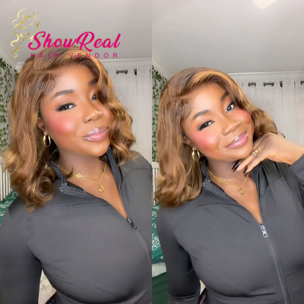 【Mercy Seyifunmi  Same】7X5 Lace BOB Wig Curly Lace Front Human Hair Wig (7X5 BOB-P4/27)