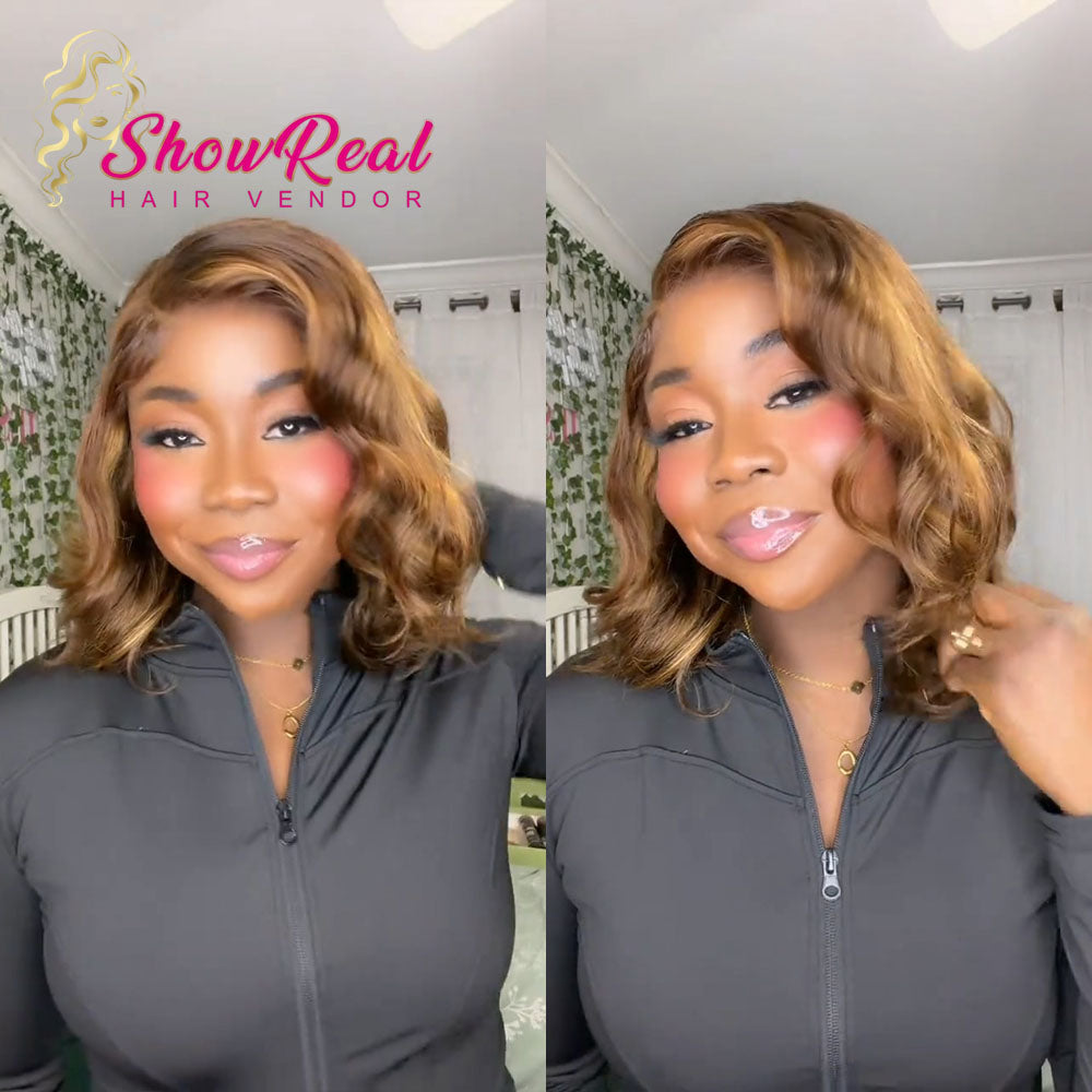 【Mercy Seyifunmi  Same】7X5 Lace BOB Wig Curly Lace Front Human Hair Wig (7X5 BOB-P4/27)