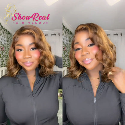 【Mercy Seyifunmi  Same】7X5 Lace BOB Wig Curly Lace Front Human Hair Wig (7X5 BOB-P4/27)