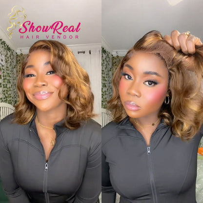 【Mercy Seyifunmi  Same】7X5 Lace BOB Wig Curly Lace Front Human Hair Wig (7X5 BOB-P4/27)