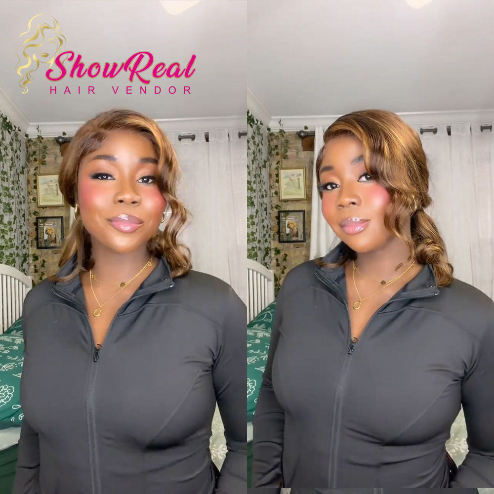 【Mercy Seyifunmi  Same】7X5 Lace BOB Wig Curly Lace Front Human Hair Wig (7X5 BOB-P4/27)