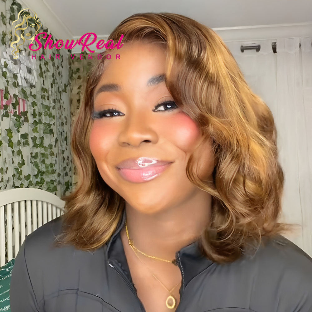 【Mercy Seyifunmi  Same】7X5 Lace BOB Wig Curly Lace Front Human Hair Wig (7X5 BOB-P4/27)