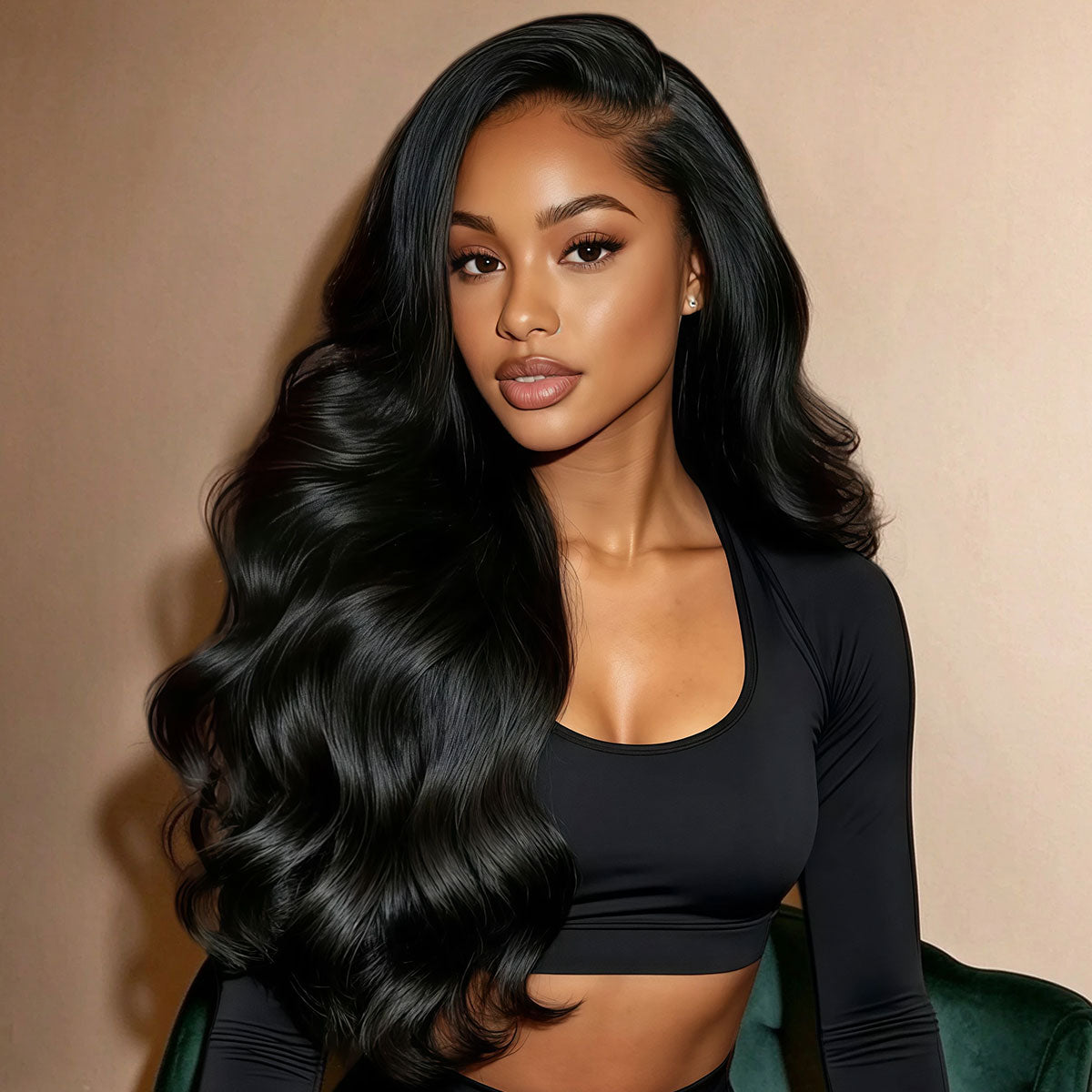 Showreal Hair 360 Lace Front Wigs Body Wave 360 Lace Wig HD Lace Frontal Wigs Black Color