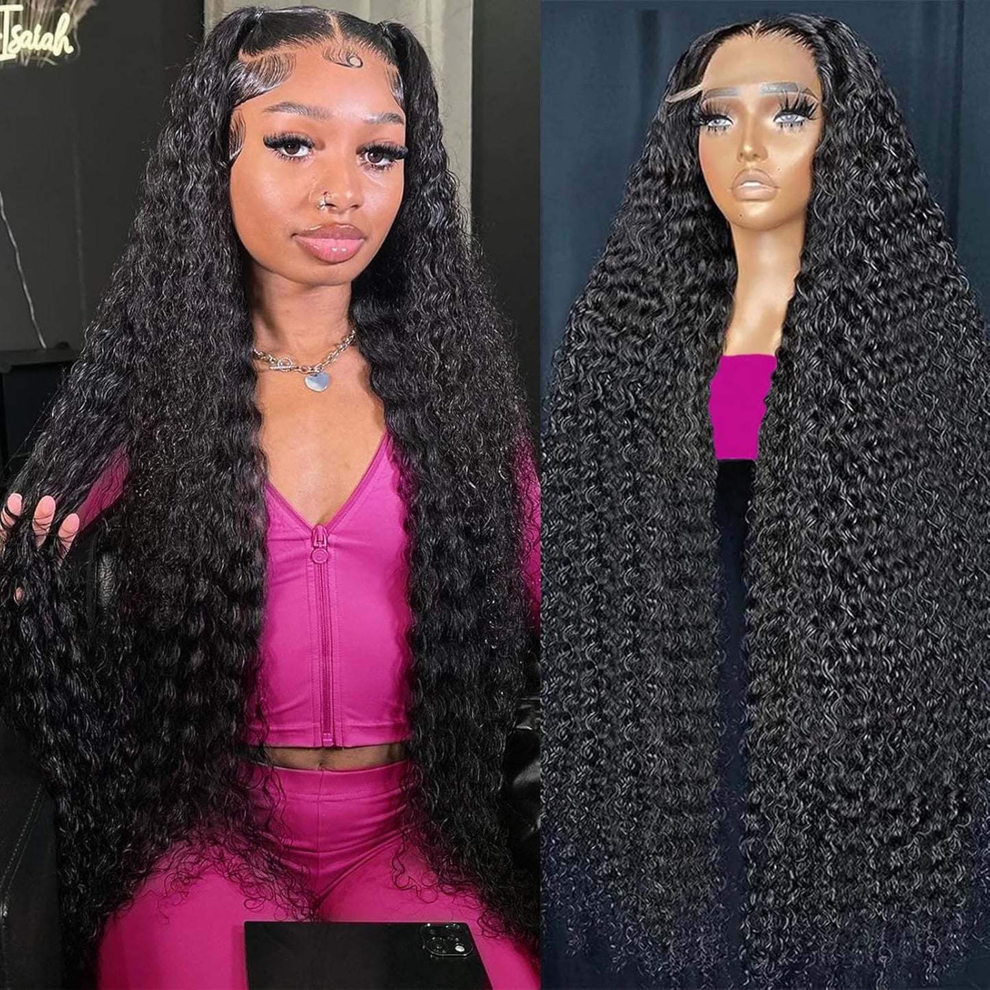 ShowReal Customized 250% Density Burmese Deep Wave 13x4 HD Transparent Lace Natural Black Color For Woman