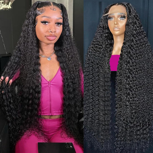 ShowReal Customized 250% Density Burmese Deep Wave 13x4 HD Transparent Lace Natural Black Color For Woman