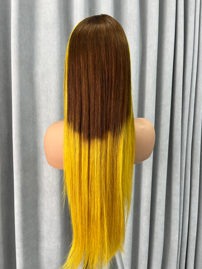 Customized Wig 13x4 Transparent Lace Frontal Rose Red Color Straight Wig For Women 13×4 Lace Front Straight Human Hair Wig