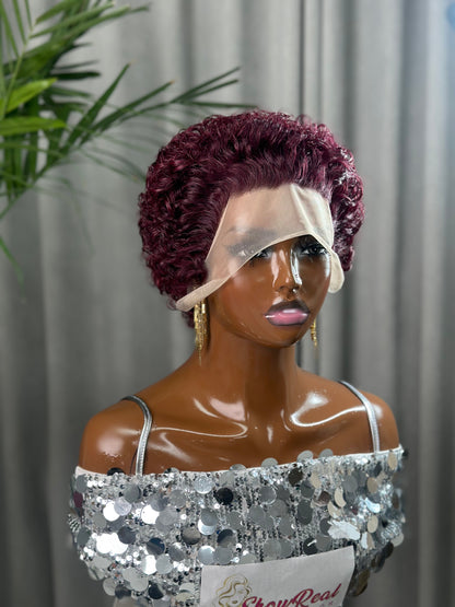 Pixie Cut 13x1 Lace Frontal Wig Short Spring Curl Human Hair Wig For Women Brazilian Remy Hair Transparent Lace Front Wig Lace Wig