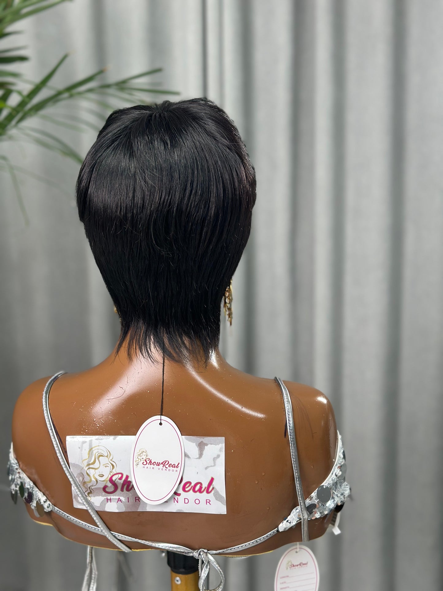 Short Pixie Cut Wig Brazilian Virgin Human Hair Black And Highlight Colorful Wig with Bangs Full Machine Ready To Go Glueless Wig