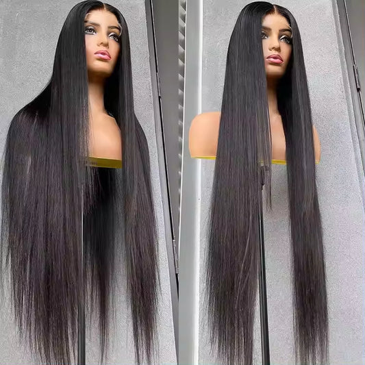 ShowReal 13X4 HD Transparent Lace Frontal  Wig 13x6 Pre Plucked With Baby Hair 180% Density Straight Lace Wig Human Hair  For Black Woman