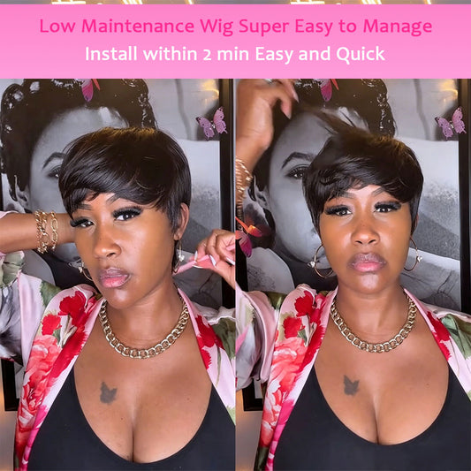 【KiKi Same】Pixie Cut Wigs Human Hair (036-1B)