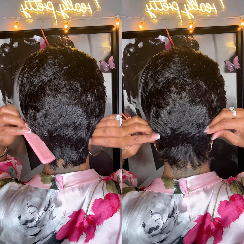 【KiKi Same】Pixie Cut Wigs Human Hair (036-1B)